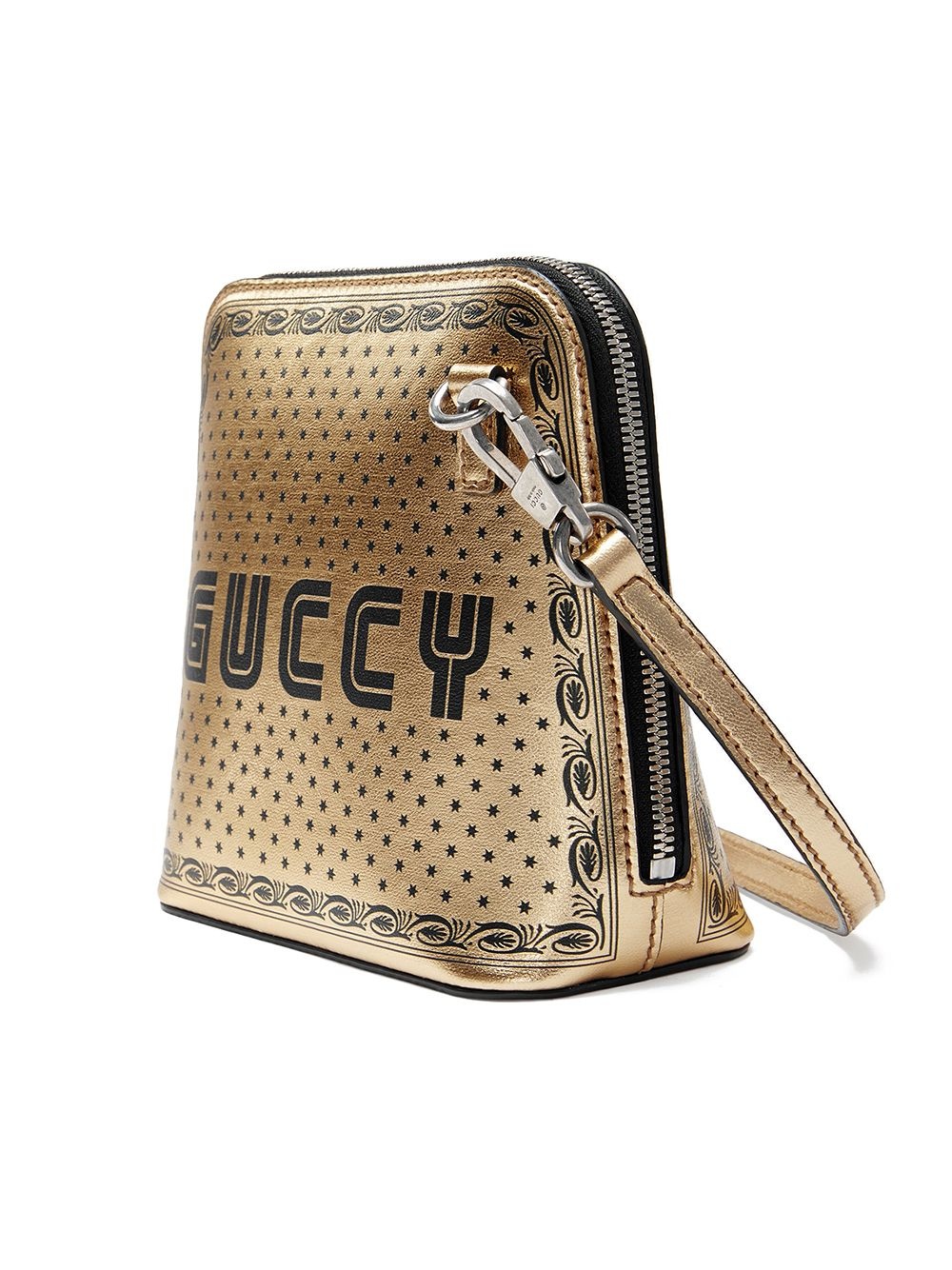 gold-tone Guccy mini leather shoulder bag - 4