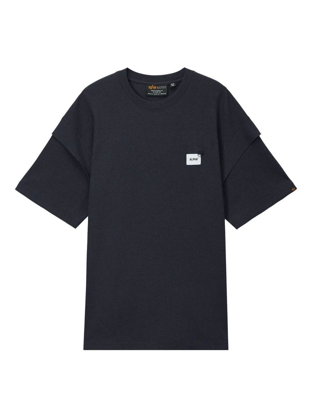 double-layered waffle-knit T-shirt - 1