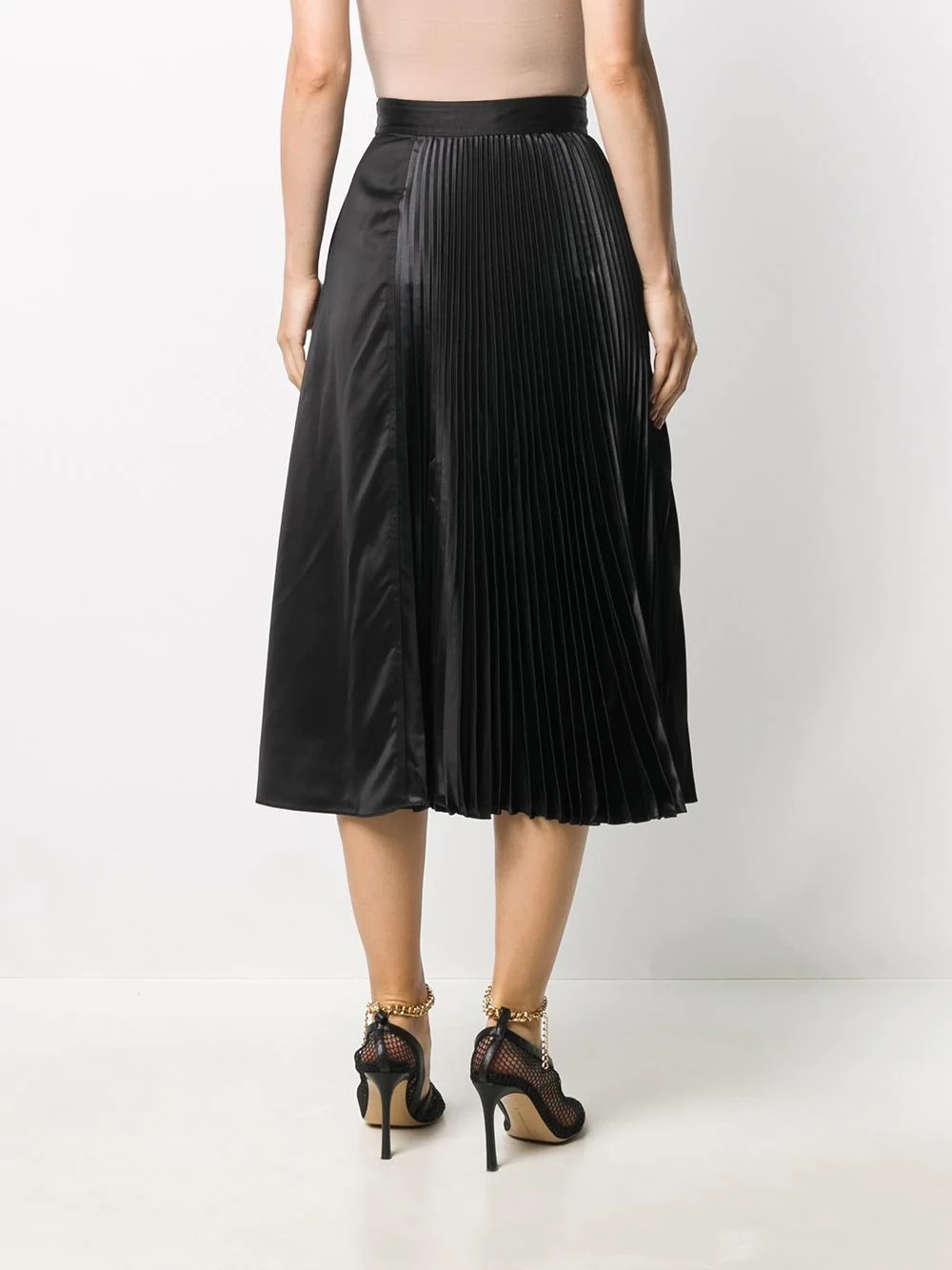 pleated-panel midi skirt - 4