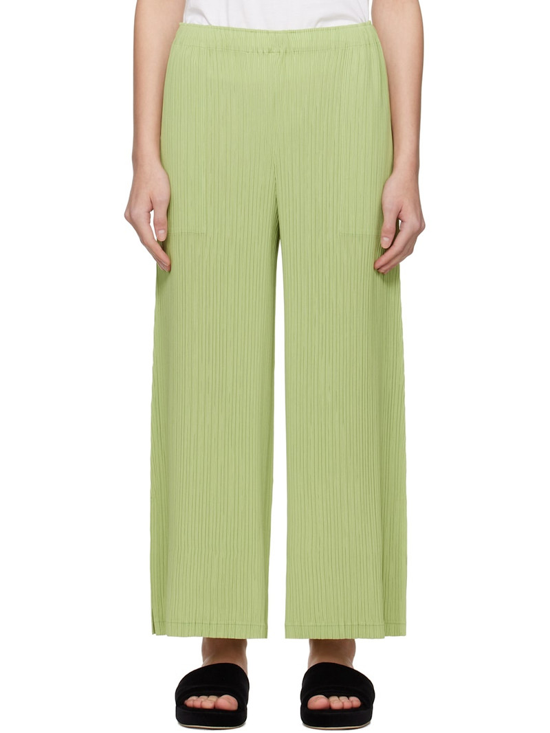 Green Hatching Bottoms Trousers 1