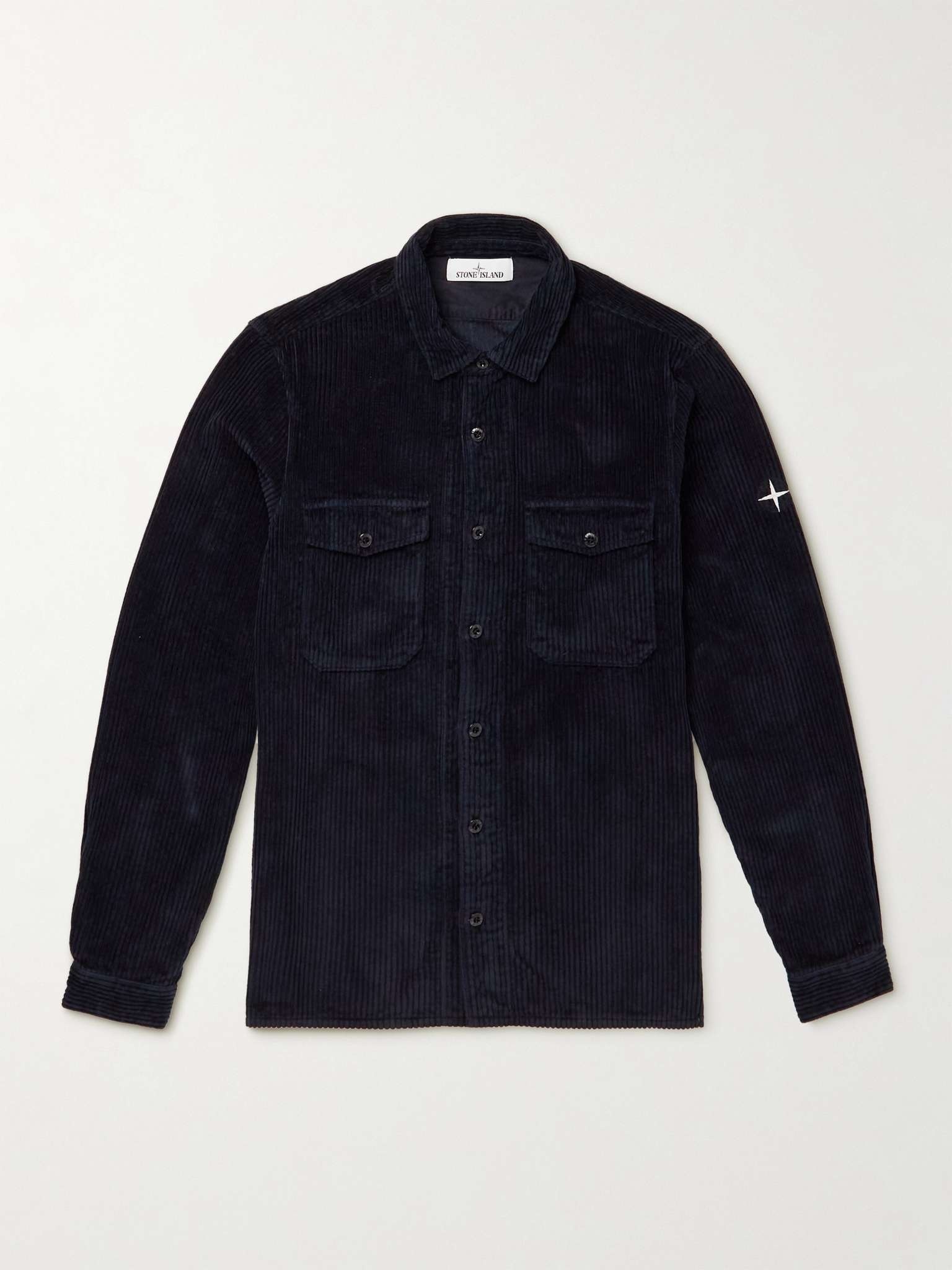 Logo-Embroidered Cotton-Corduroy Overshirt - 1