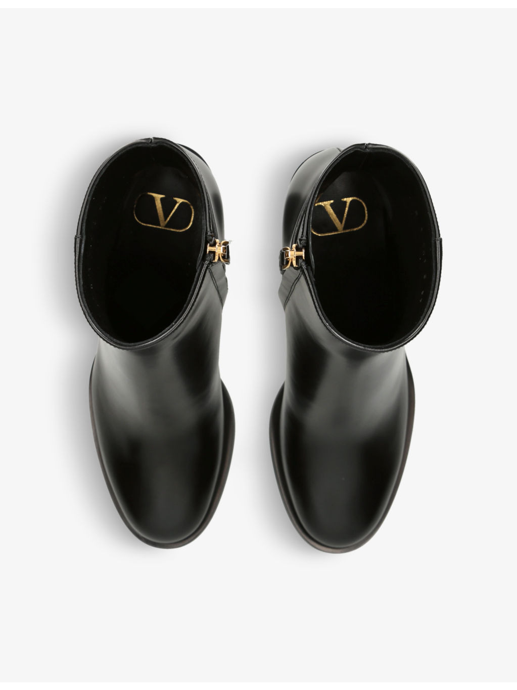 VLOGO logo-plaque leather heeled ankle boots - 2