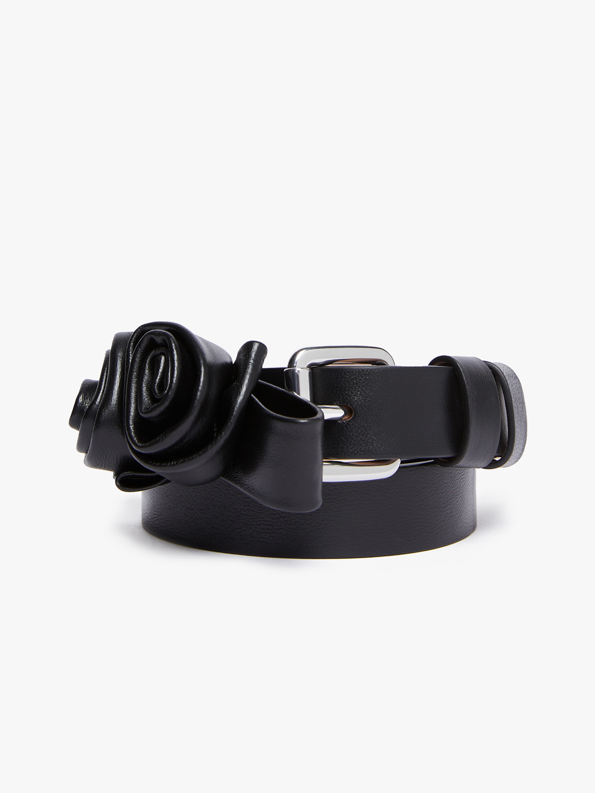 BIAVO Rose-decorated Nappa leather belt - 1