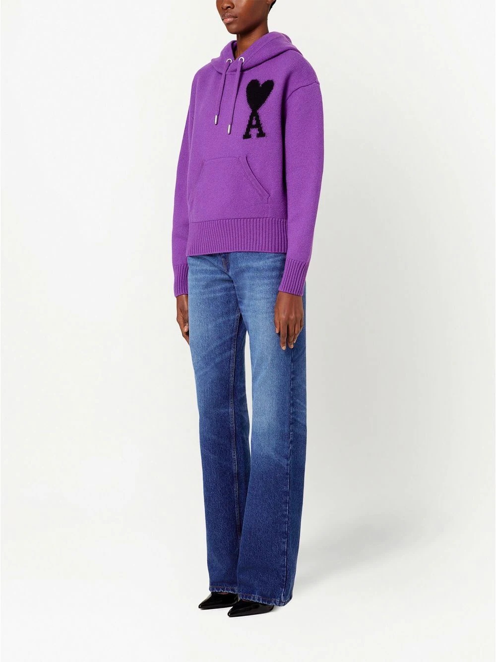 logo-intarsia knit hoodie - 2