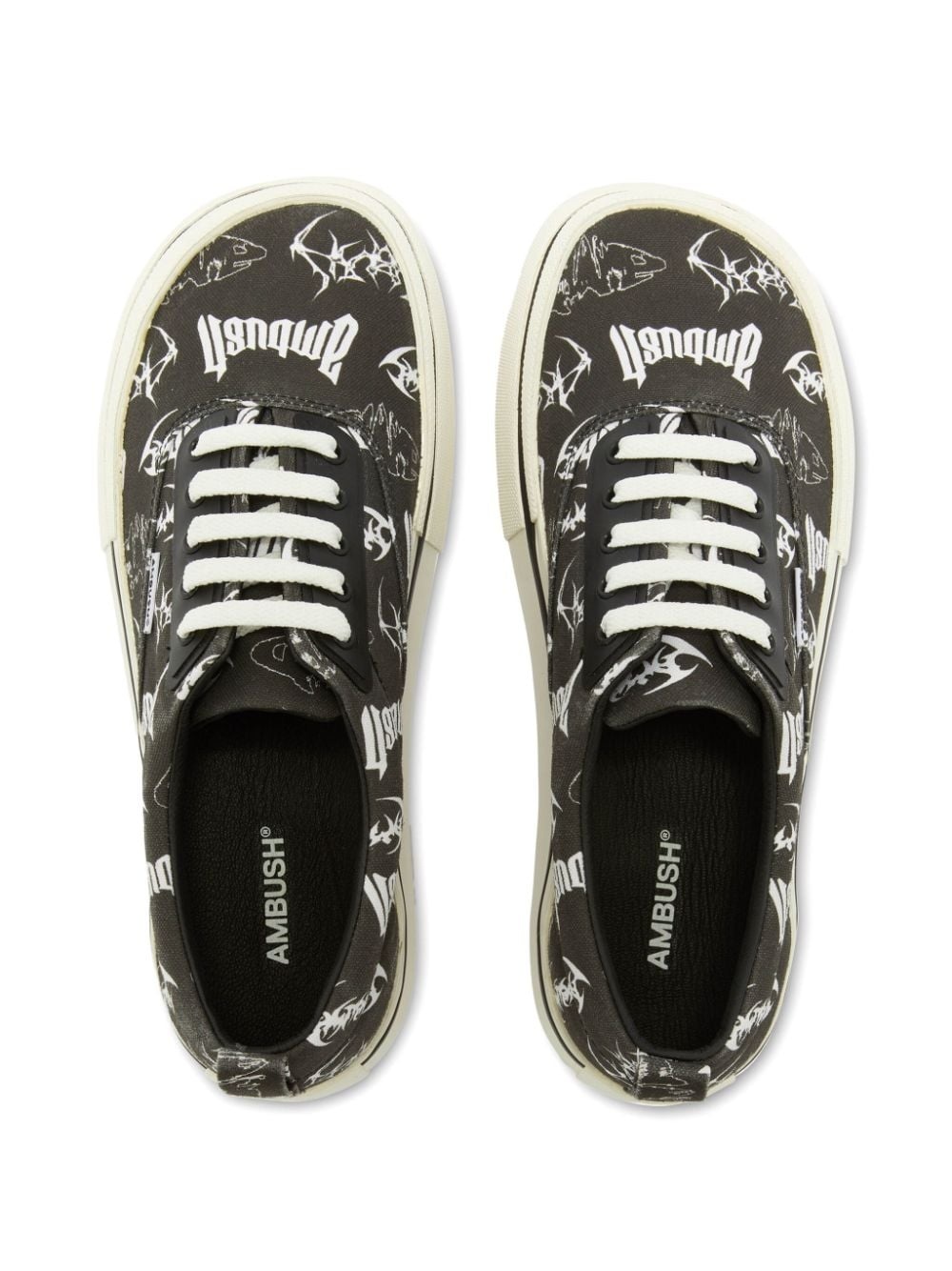 logo-print canvas sneakers - 4