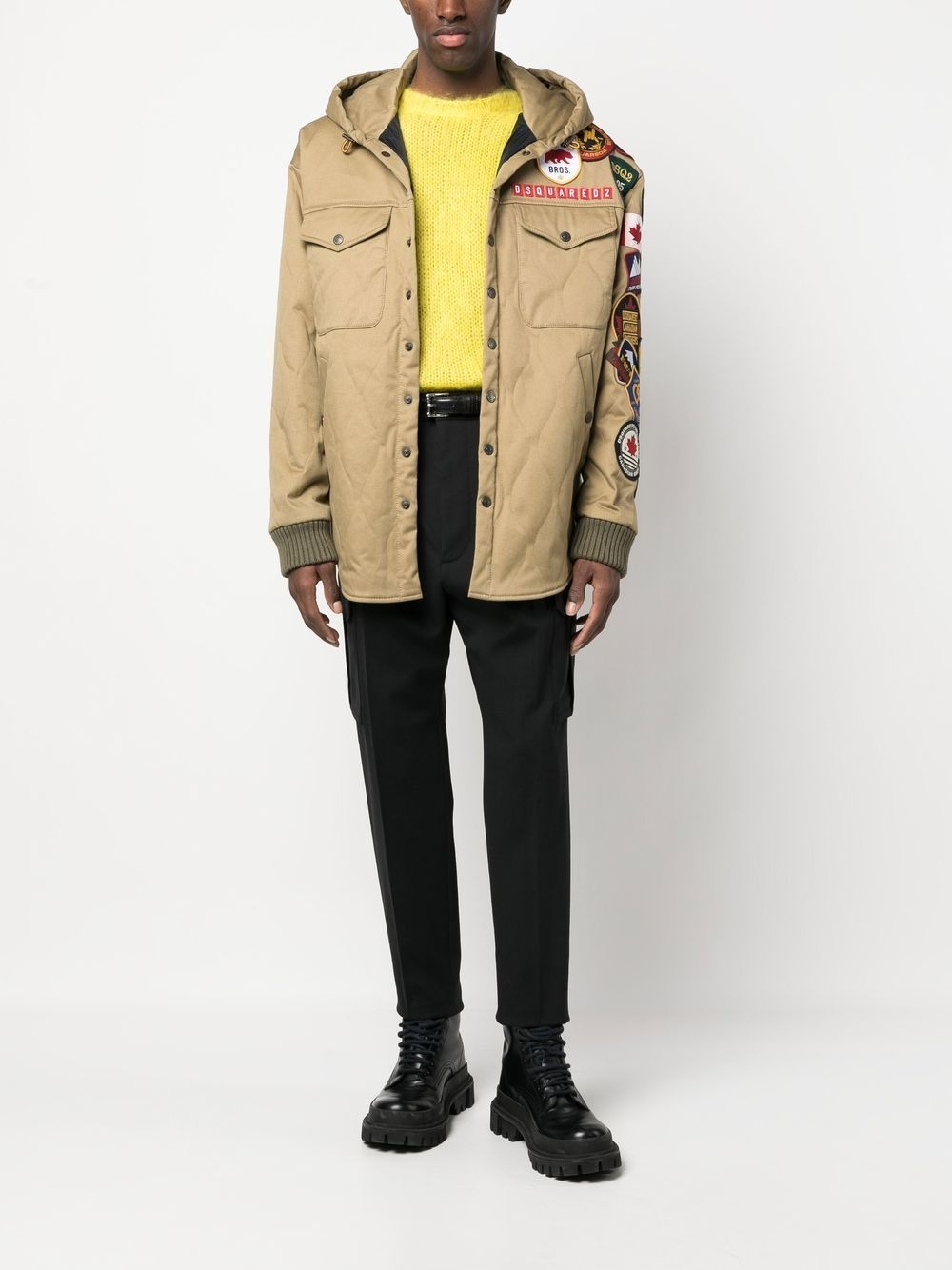 patch-detail hooded jacket - 2