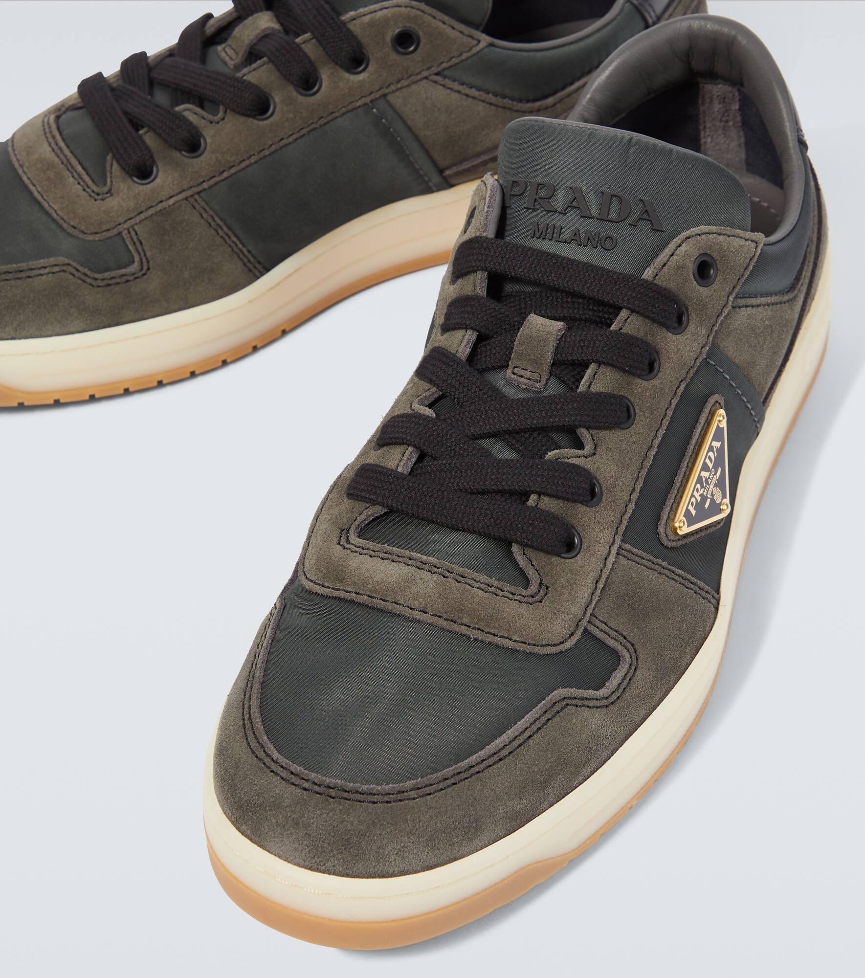 Re-Nylon and suede sneakers - 3