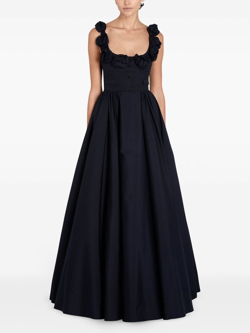 floral-appliqué dress - 2