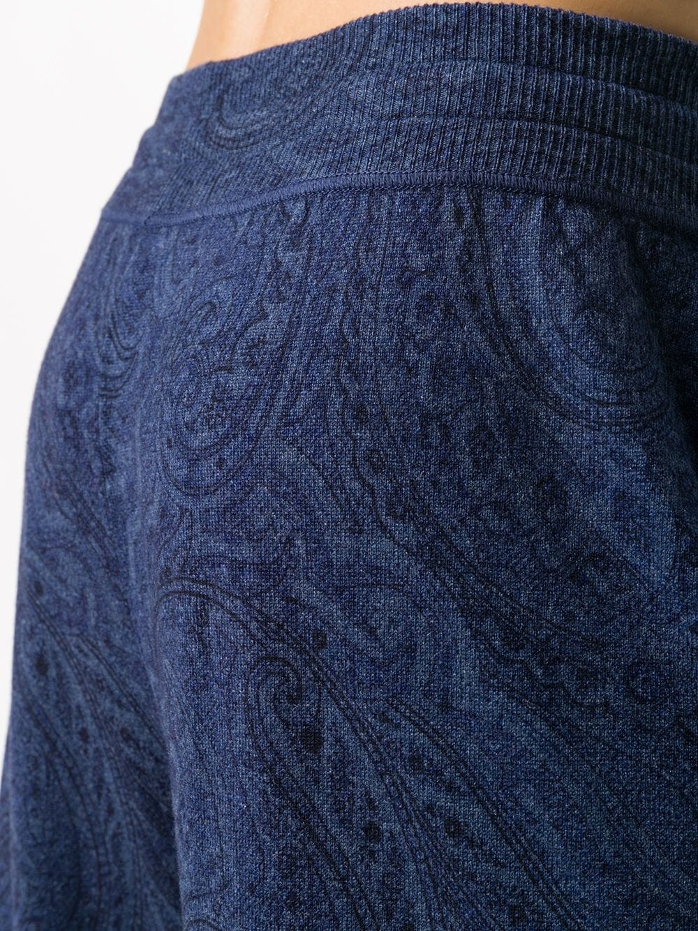 paisley print cashmere sweatpants - 5