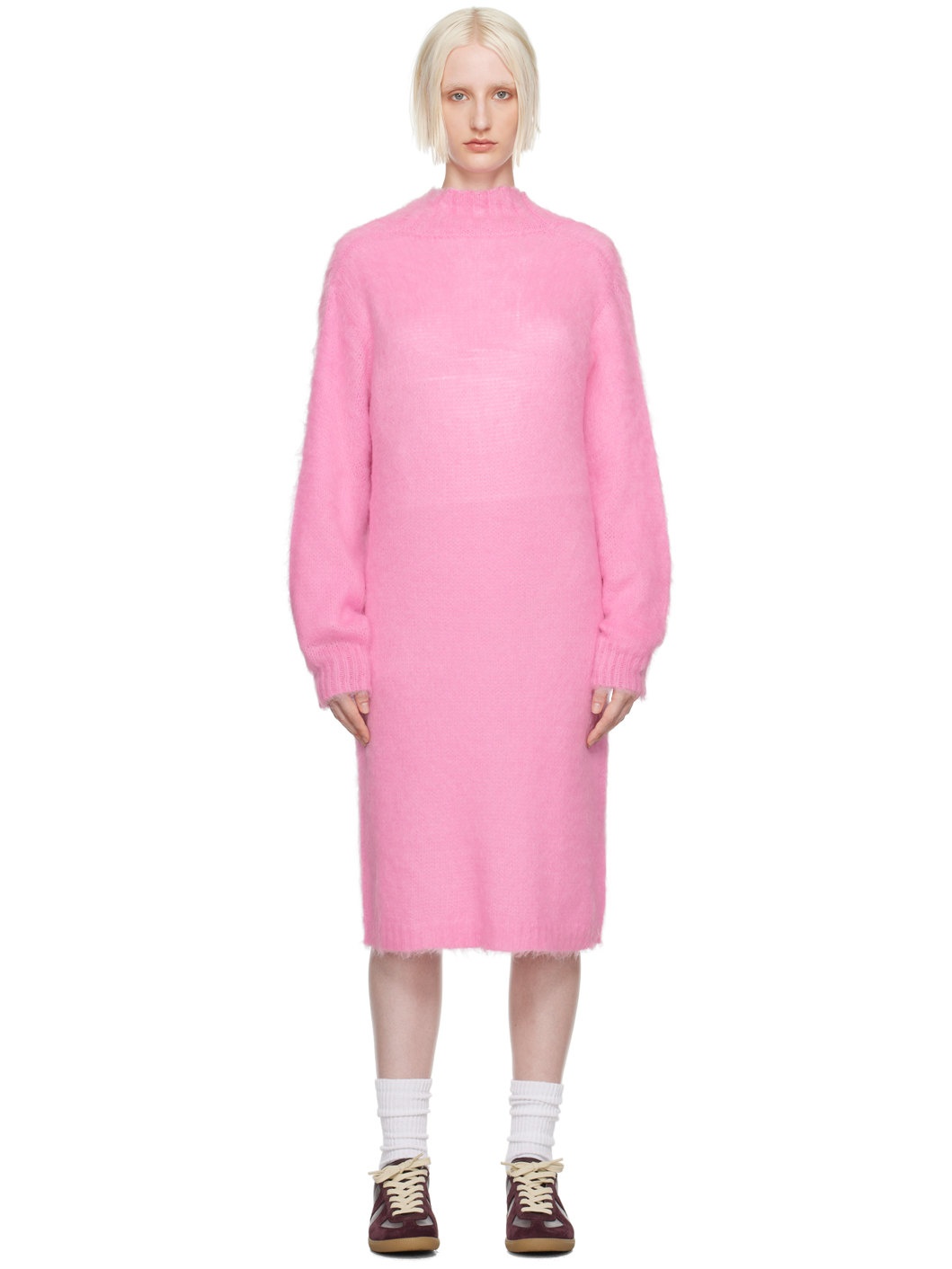Pink Low Back Midi Dress - 1