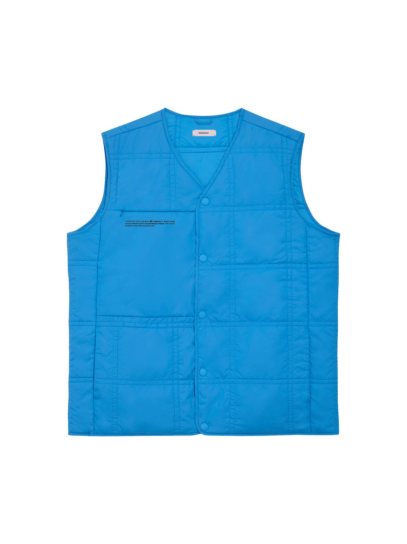 Mens Flower-Warmth Quilted Gilet - Cerulean Blue 1