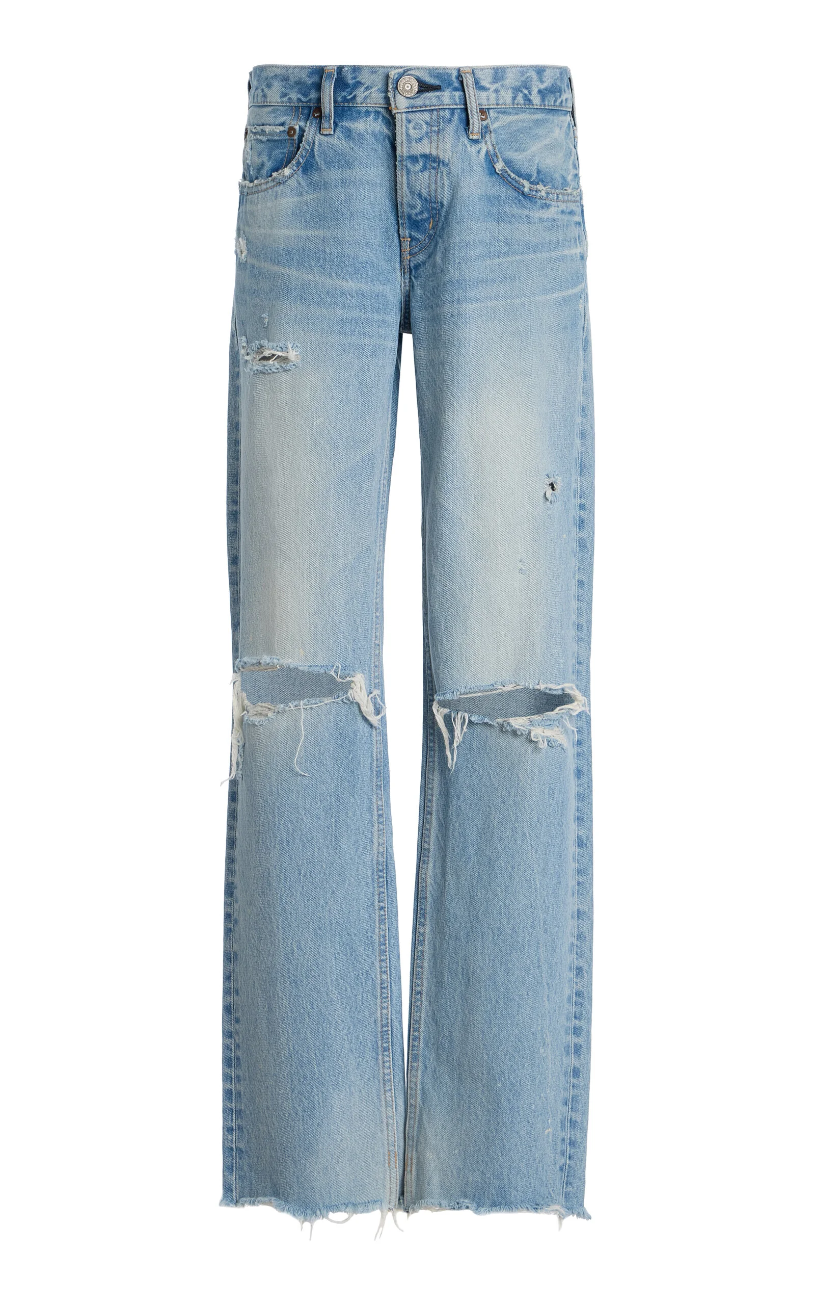 Odessa Rigid Low-Rise Straight-Leg Jeans light wash - 1