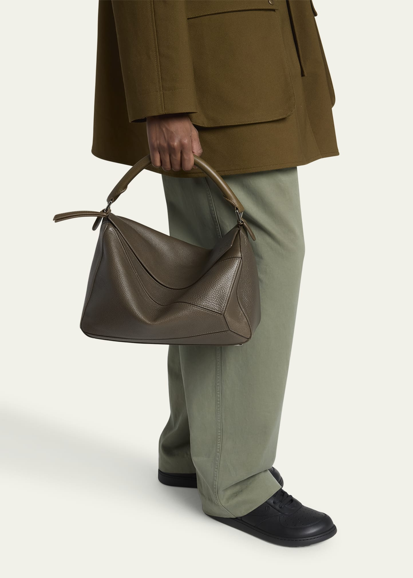 Men's Large Leather Puzzle Crossbody Bag - 2