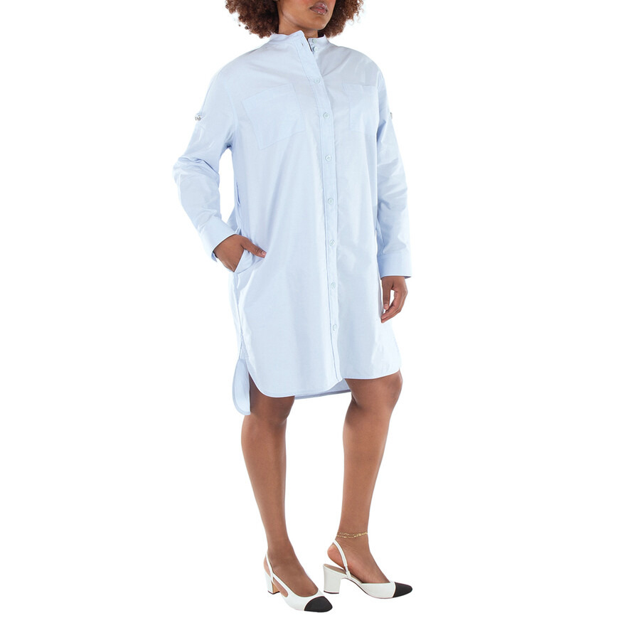 Burberry Long Sleeve Belted Cotton Shirt Dress - 4