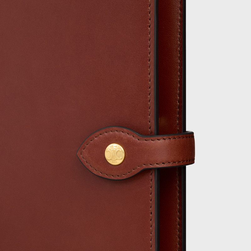 LARGE NOTEBOOK COVER WITH POUCH IN NATURAL CALFSKIN 5