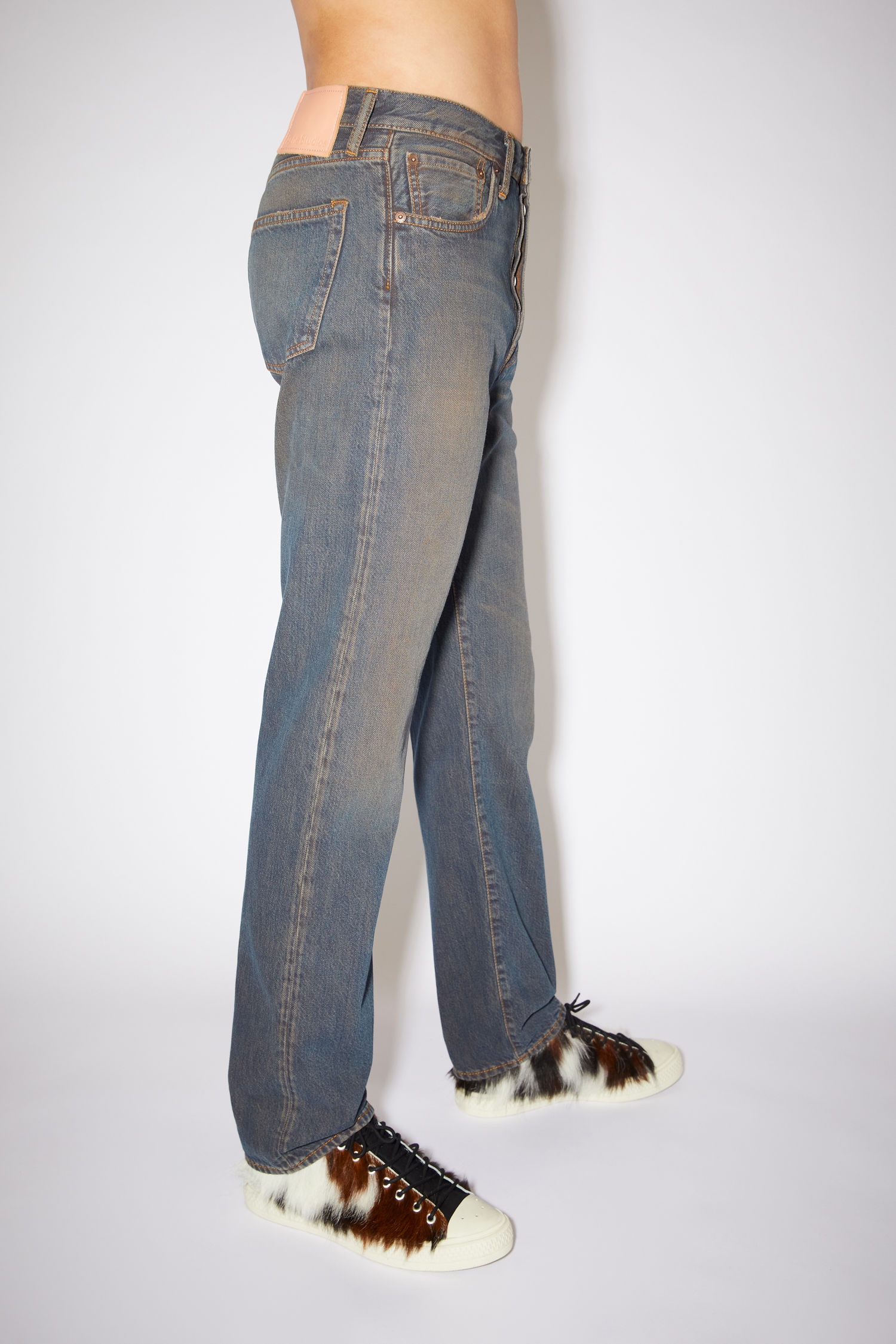 Straight fit jeans - Blue/brown - 4