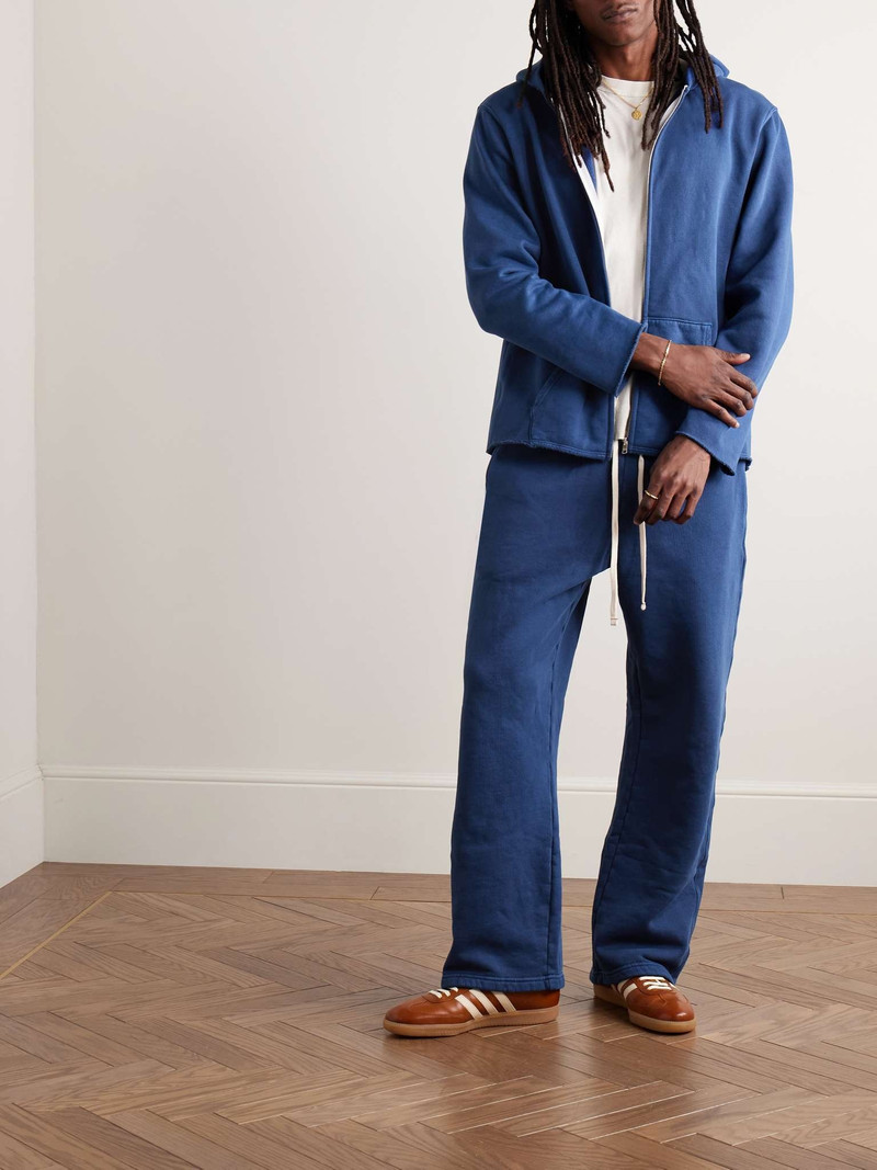 LES TIEN Straight-Leg Garment-Dyed Cotton-Jersey Sweatpants outlook