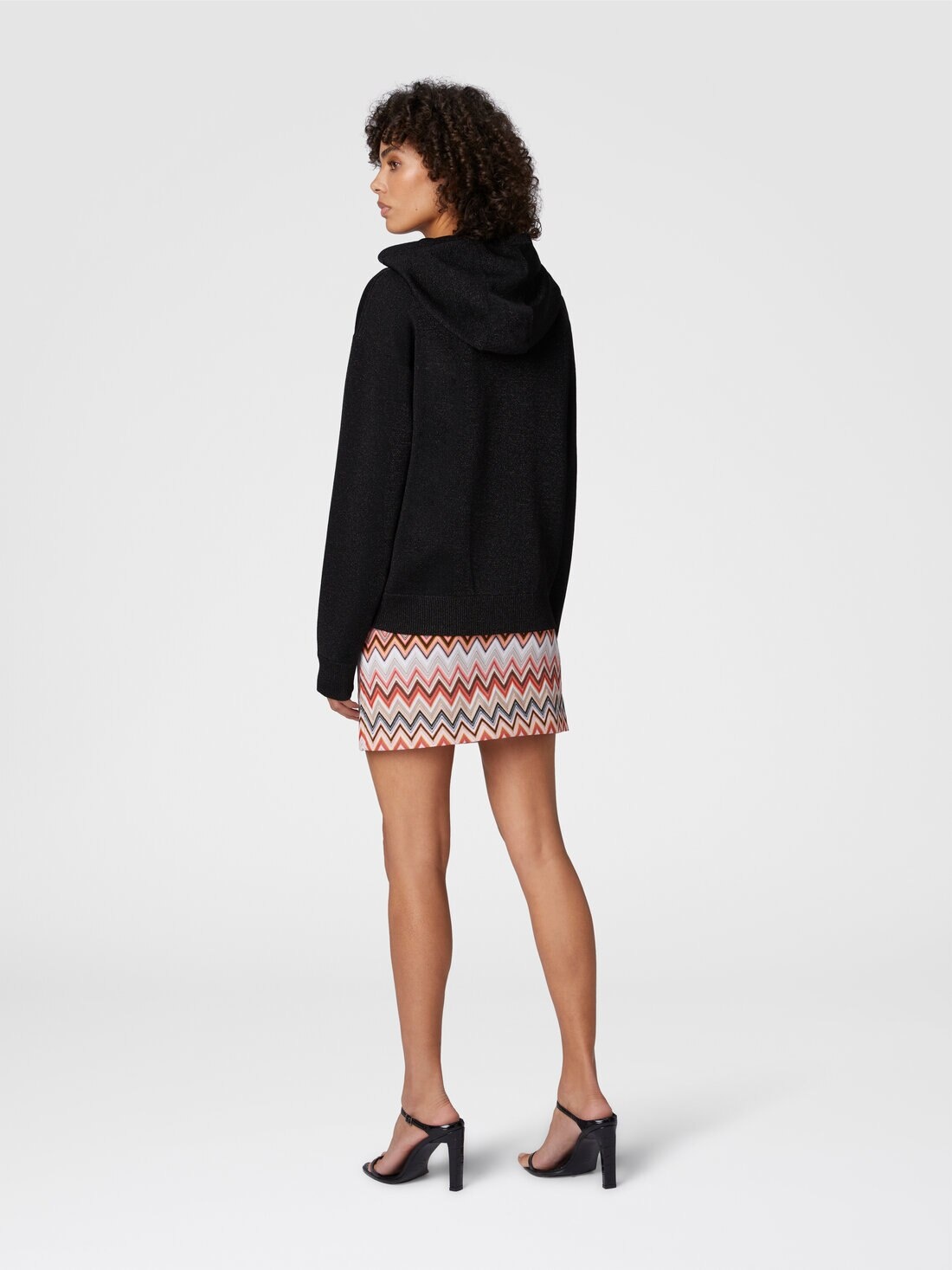 Lamé viscose hooded sweatshirt - 3