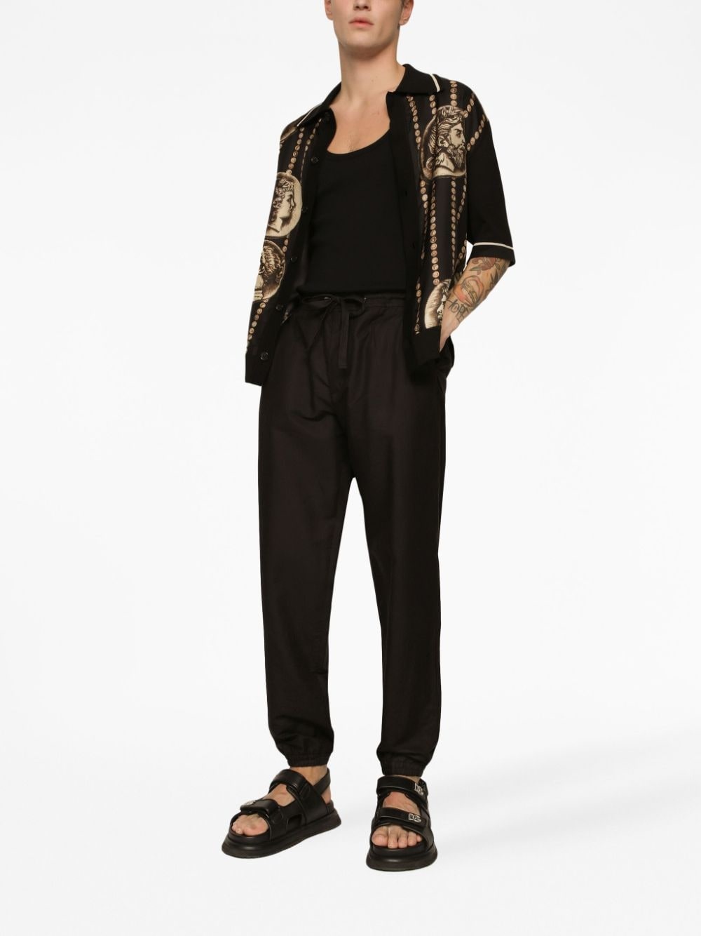 logo-patch drawstring-waist trousers - 2