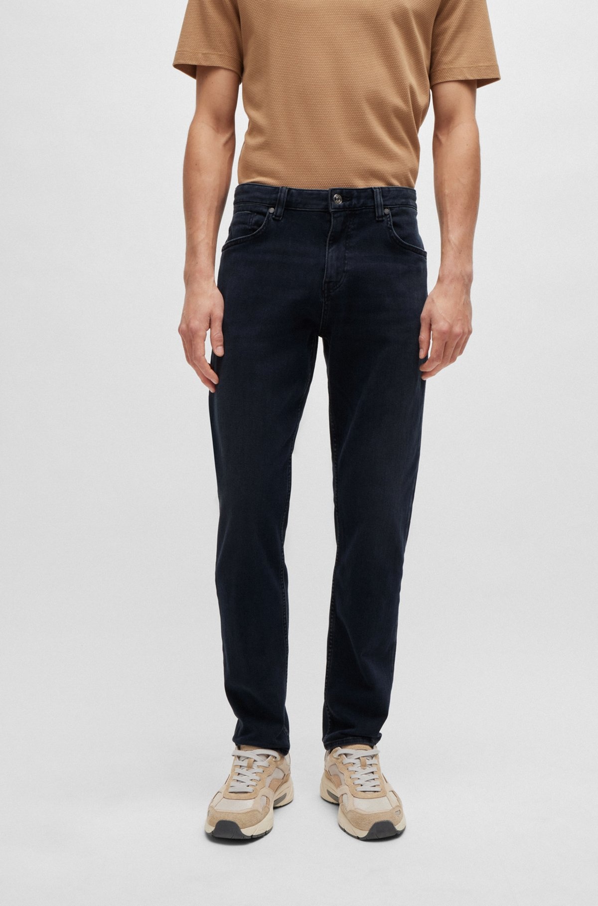 MAINE REGULAR-FIT JEANS IN COAL-NAVY ITALIAN DENIM - 2