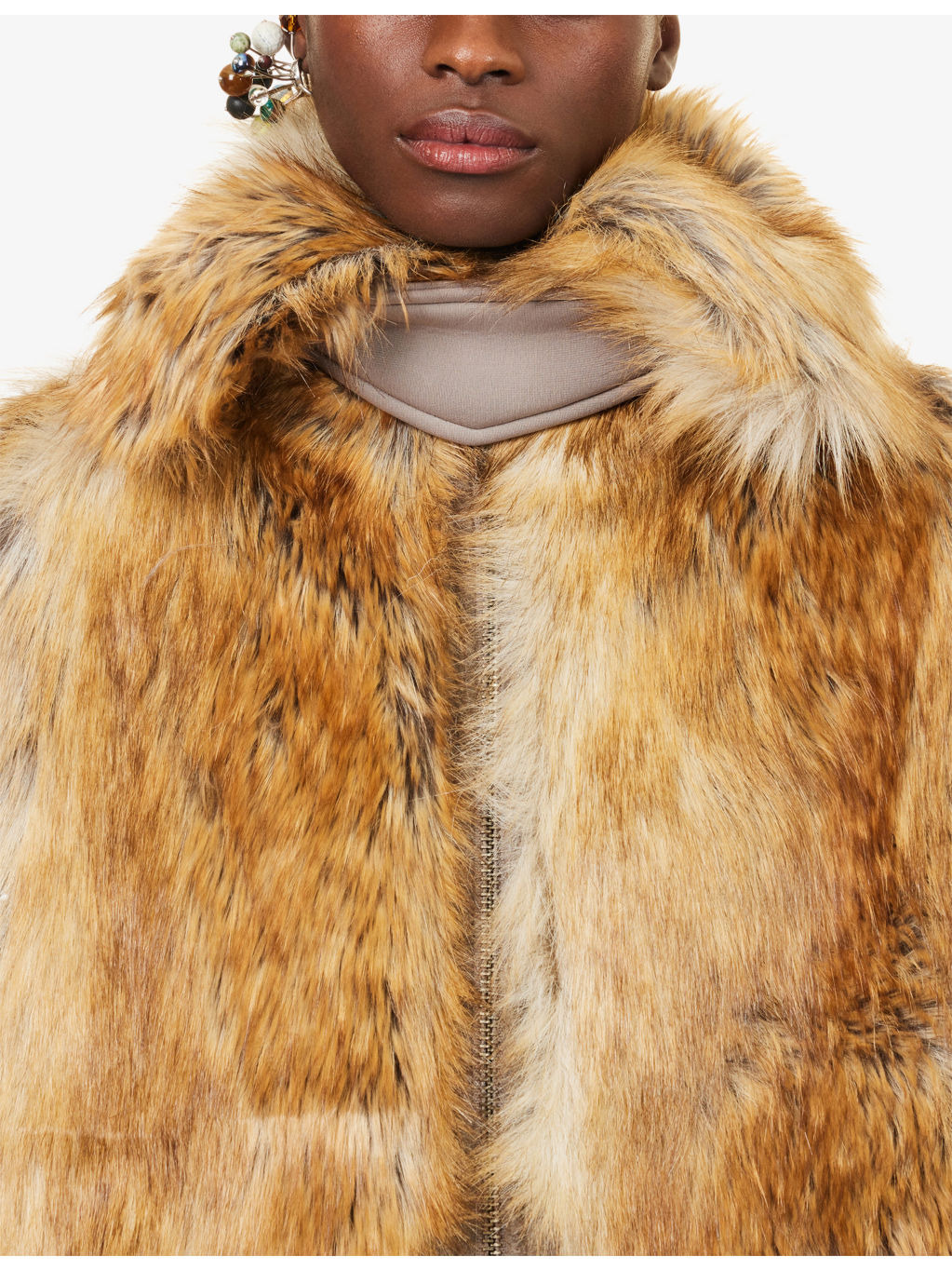 Oversized Furry Faux-Fur Jacket - 5
