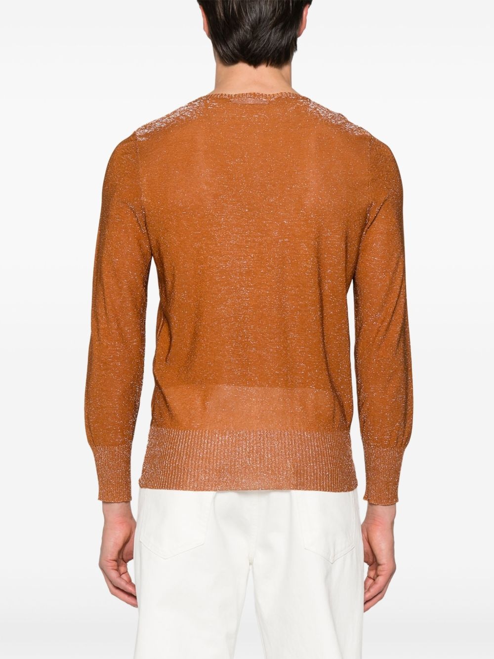 lurex fine-knit jumper - 4