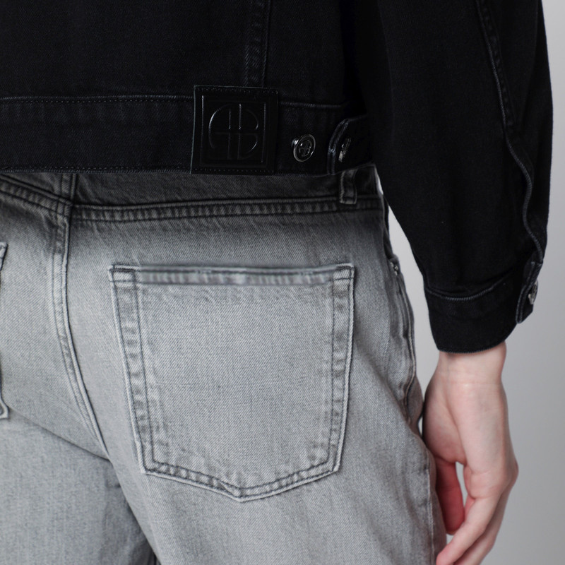 Quincy cropped black denim jacket in cotton 4