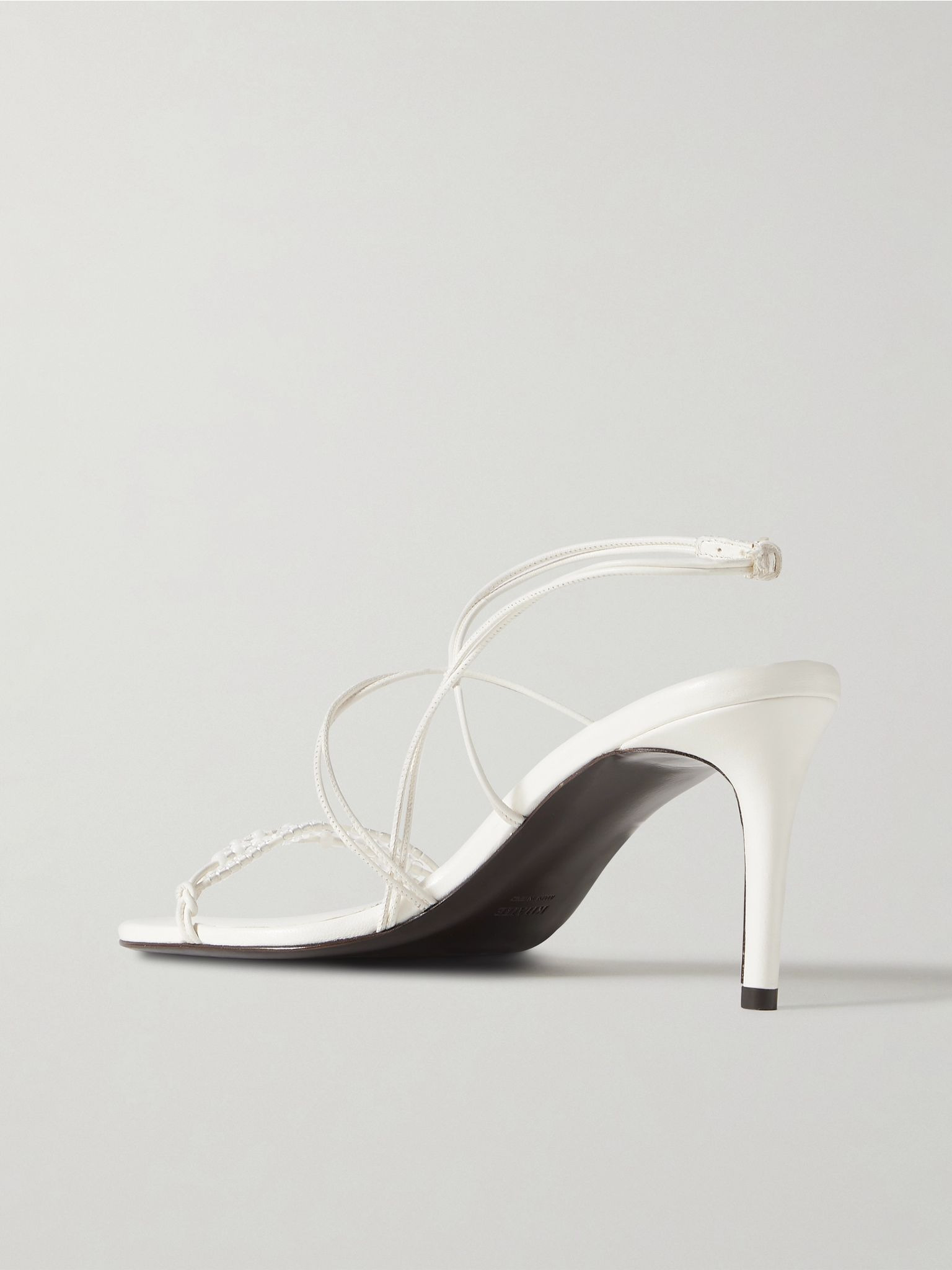 Loop bead-embellished leather sandals White - 3