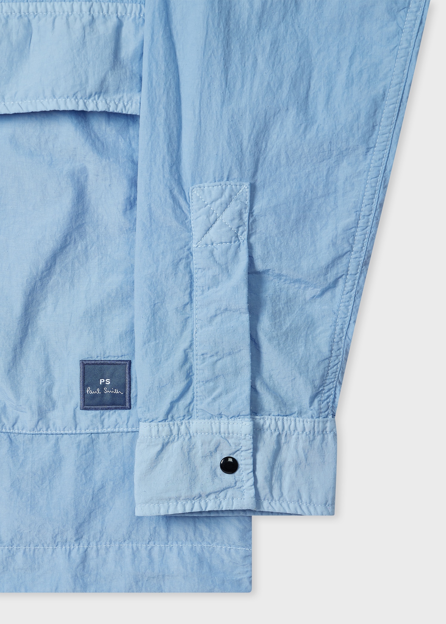 Sky Blue Garment Dye Nylon Shirt Jacket - 2