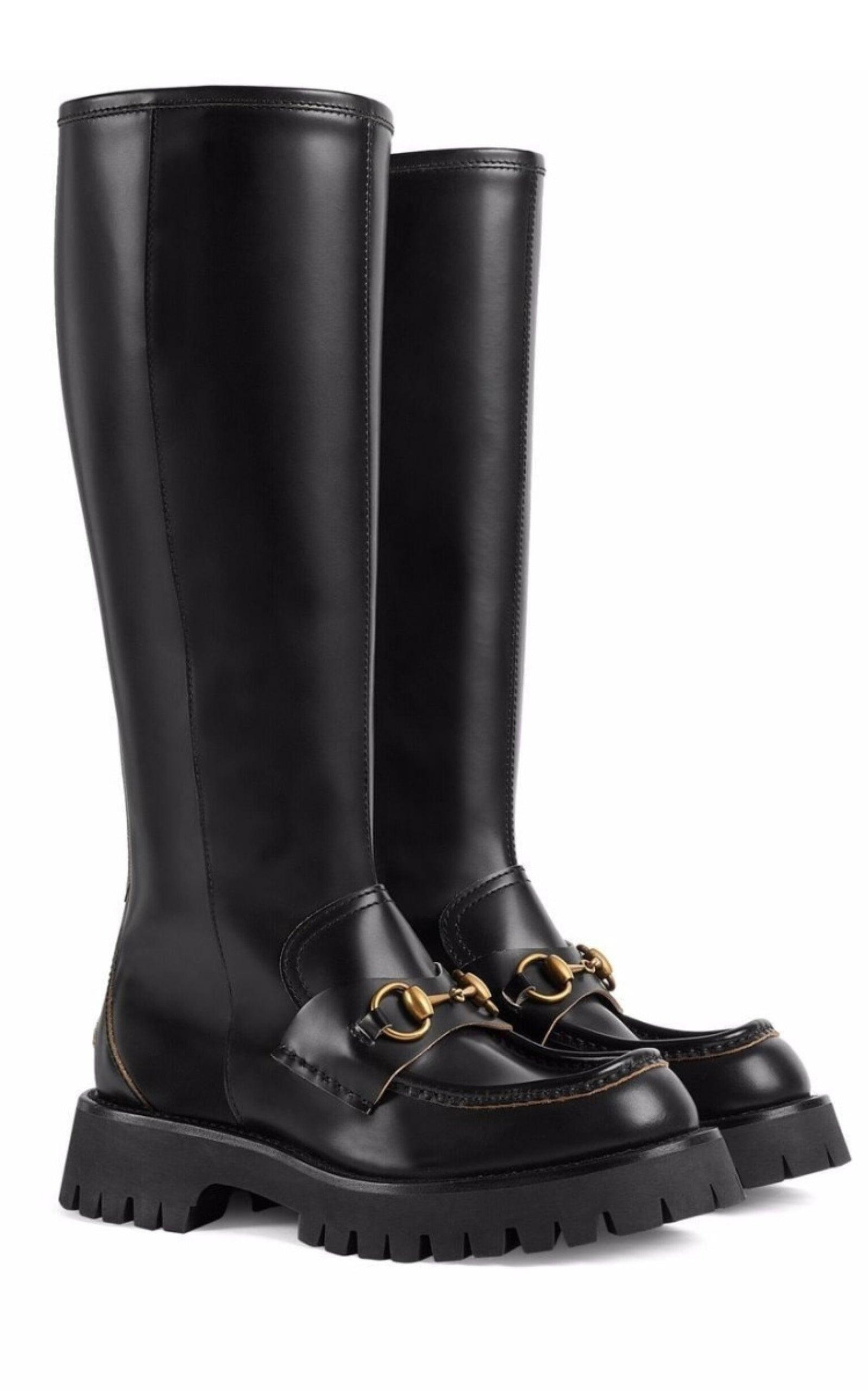 Horsebit Detail Knee-high Boots - 3