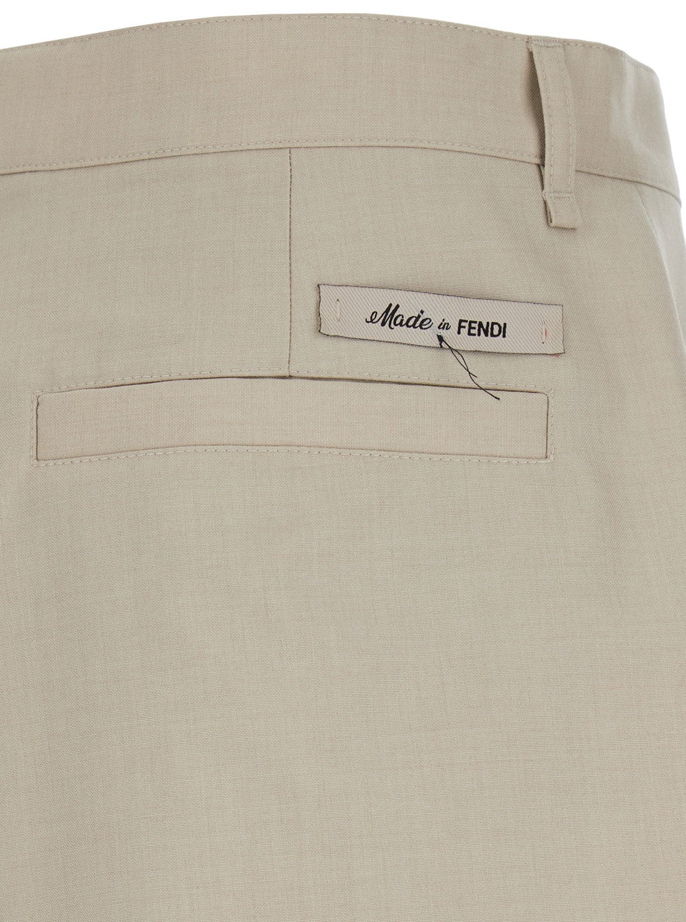 Fendi Men Beige Bermuda Shorts With Logo In Wool Man - 3