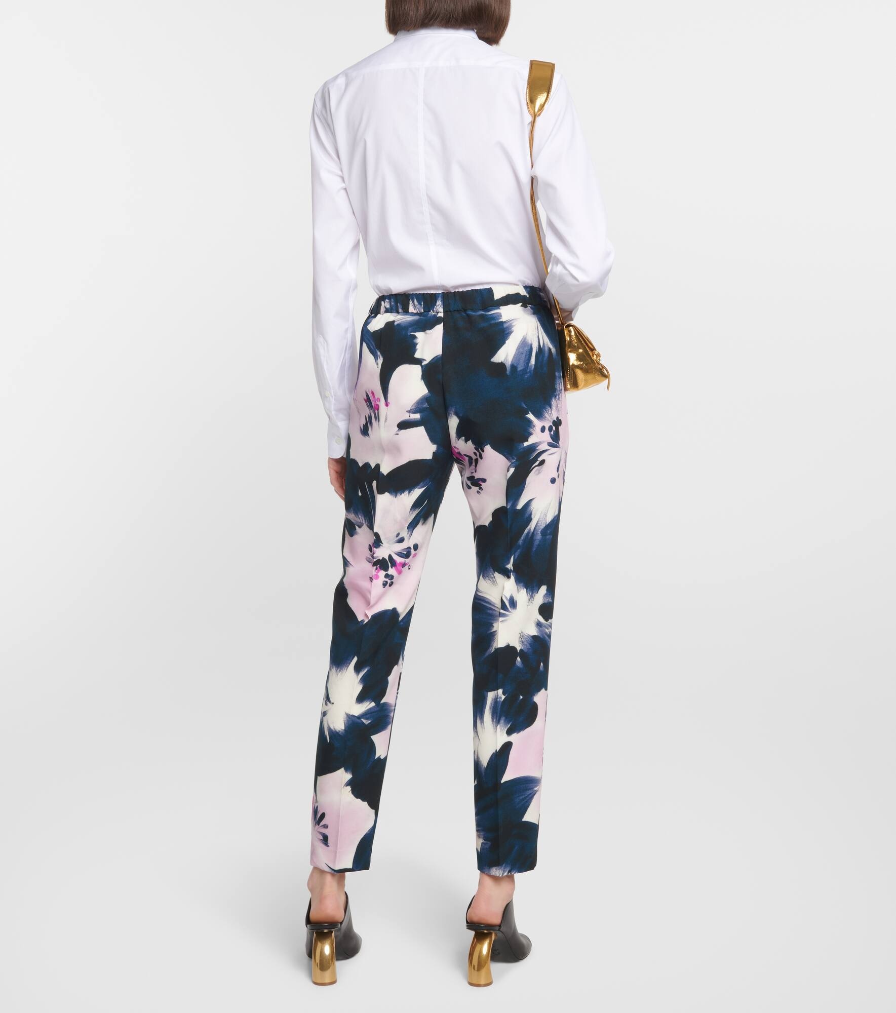 Floral high-rise slim pants - 3