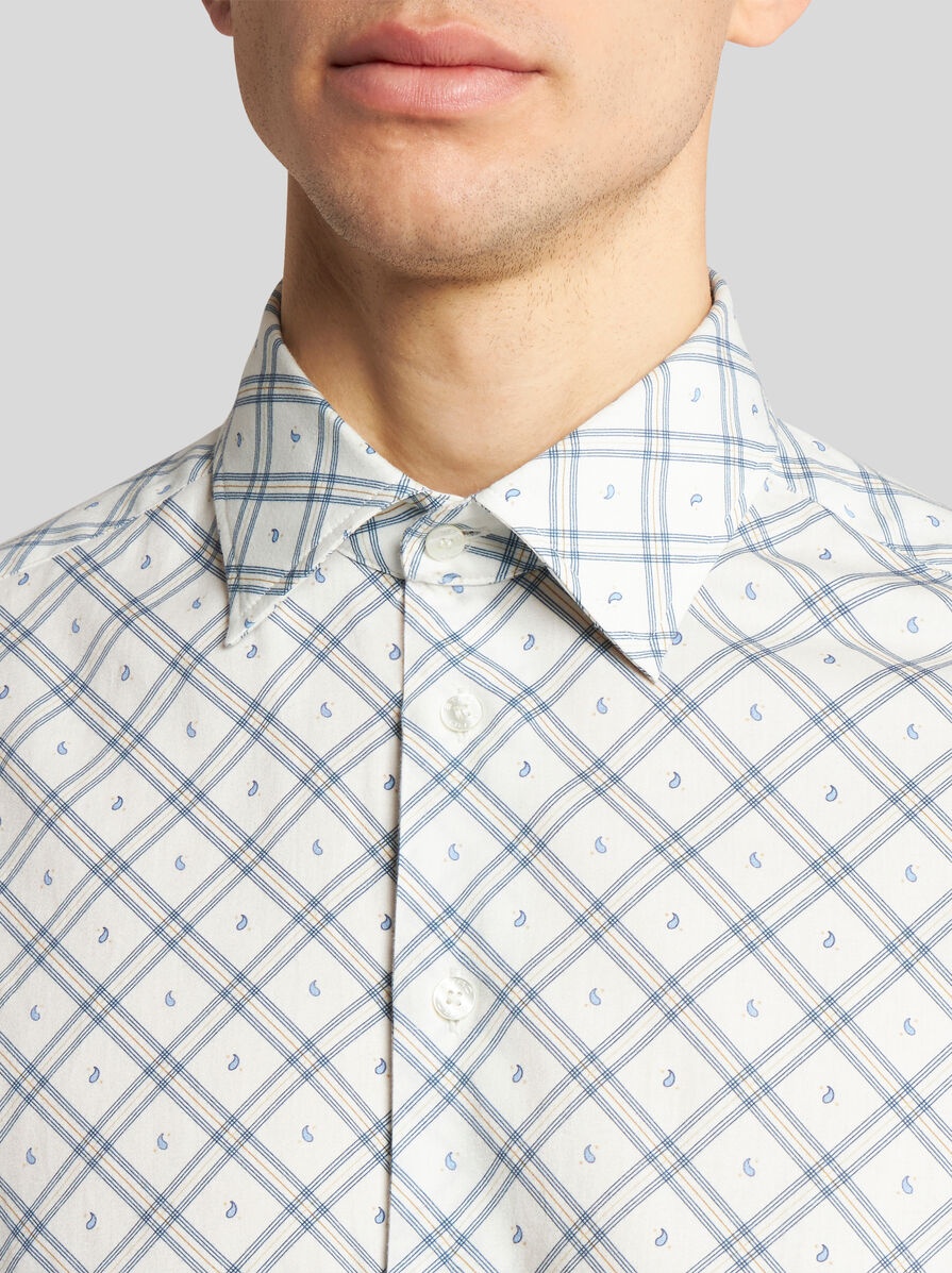 MICRO-PAISLEY AND CHECK SHIRT - 3