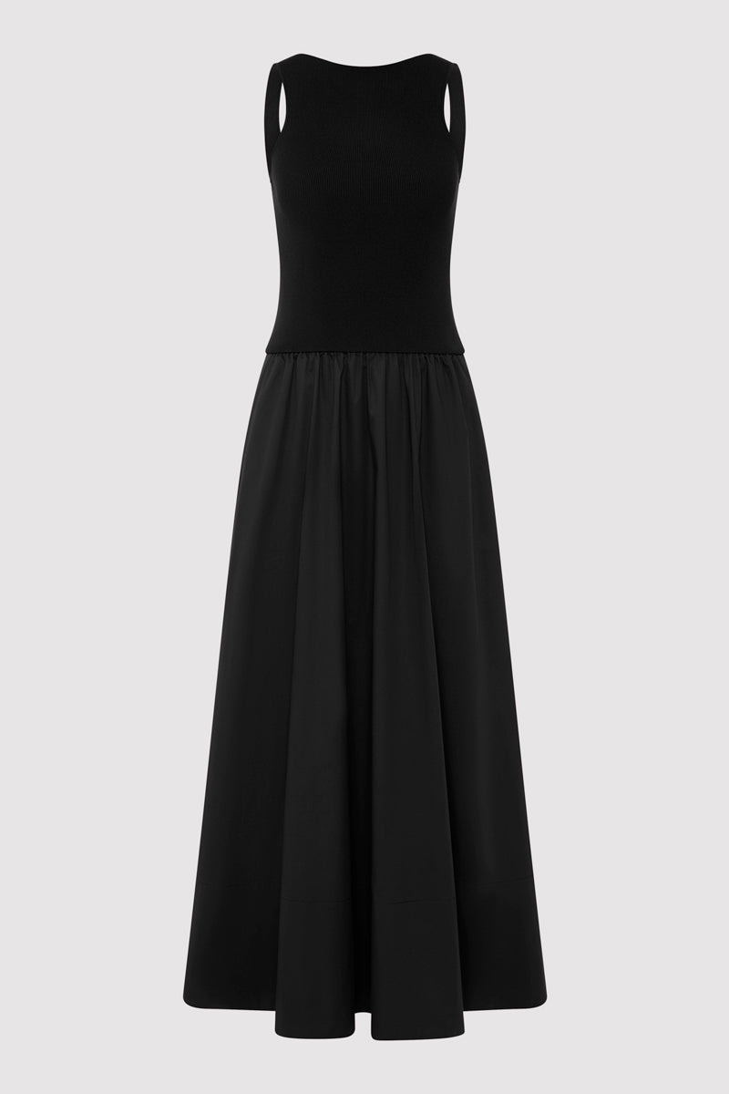 Bateau Cut Out Dress - Black - 1