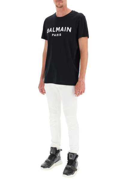 Balmain T-SHIRT WITH FLOCKED LOGO outlook