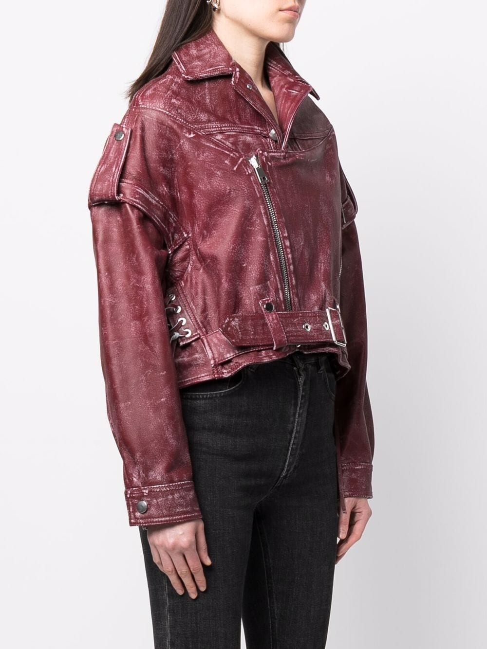 oversized-fit biker jacket - 3