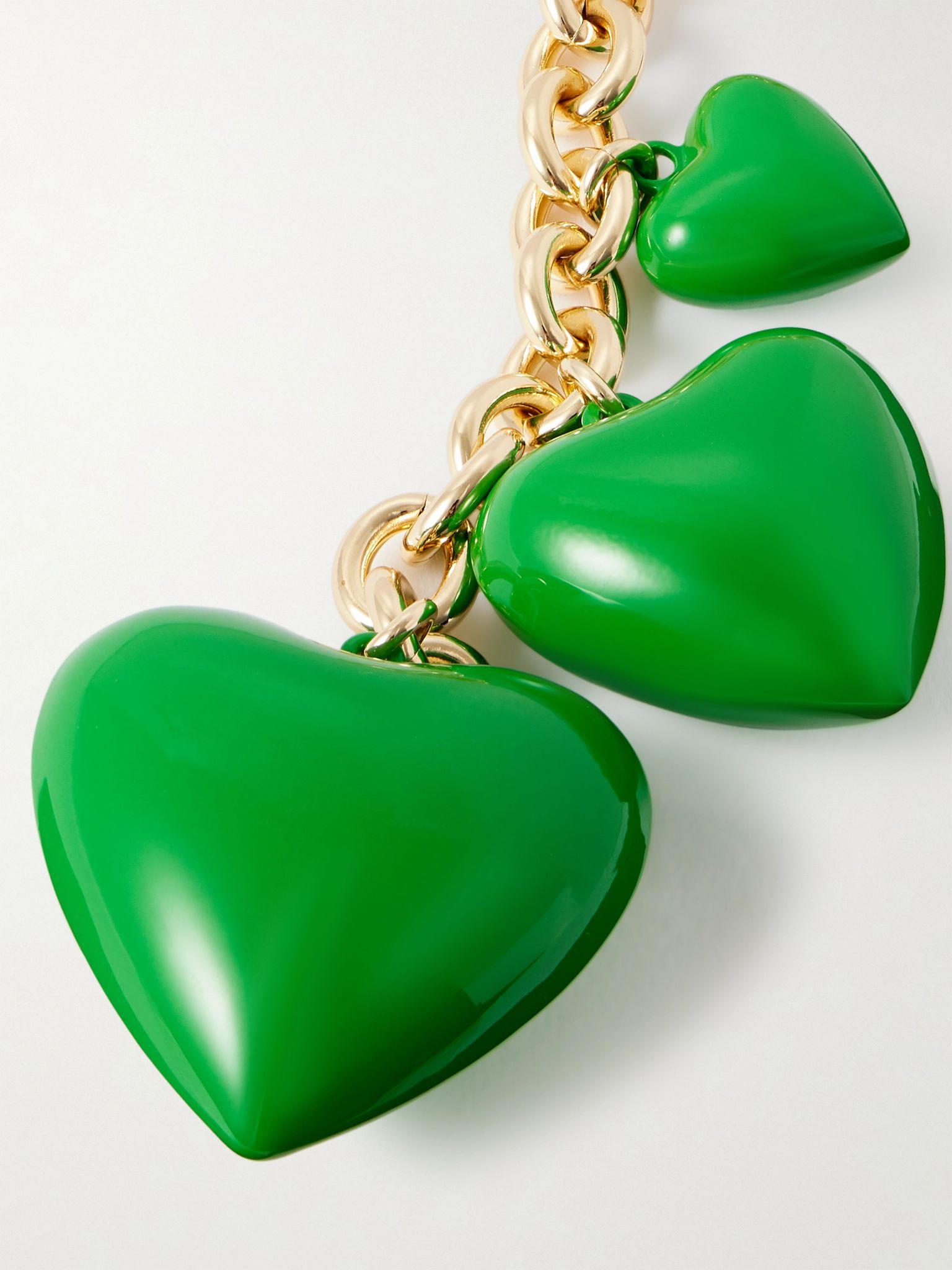 The Happy gold-tone and enamel bag charm Emerald - 3