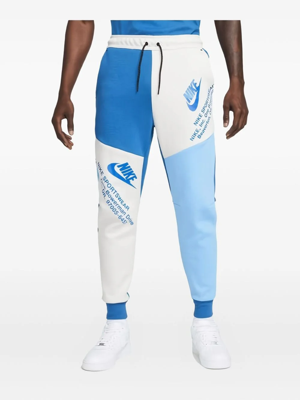 panelled fleece track pants - 1