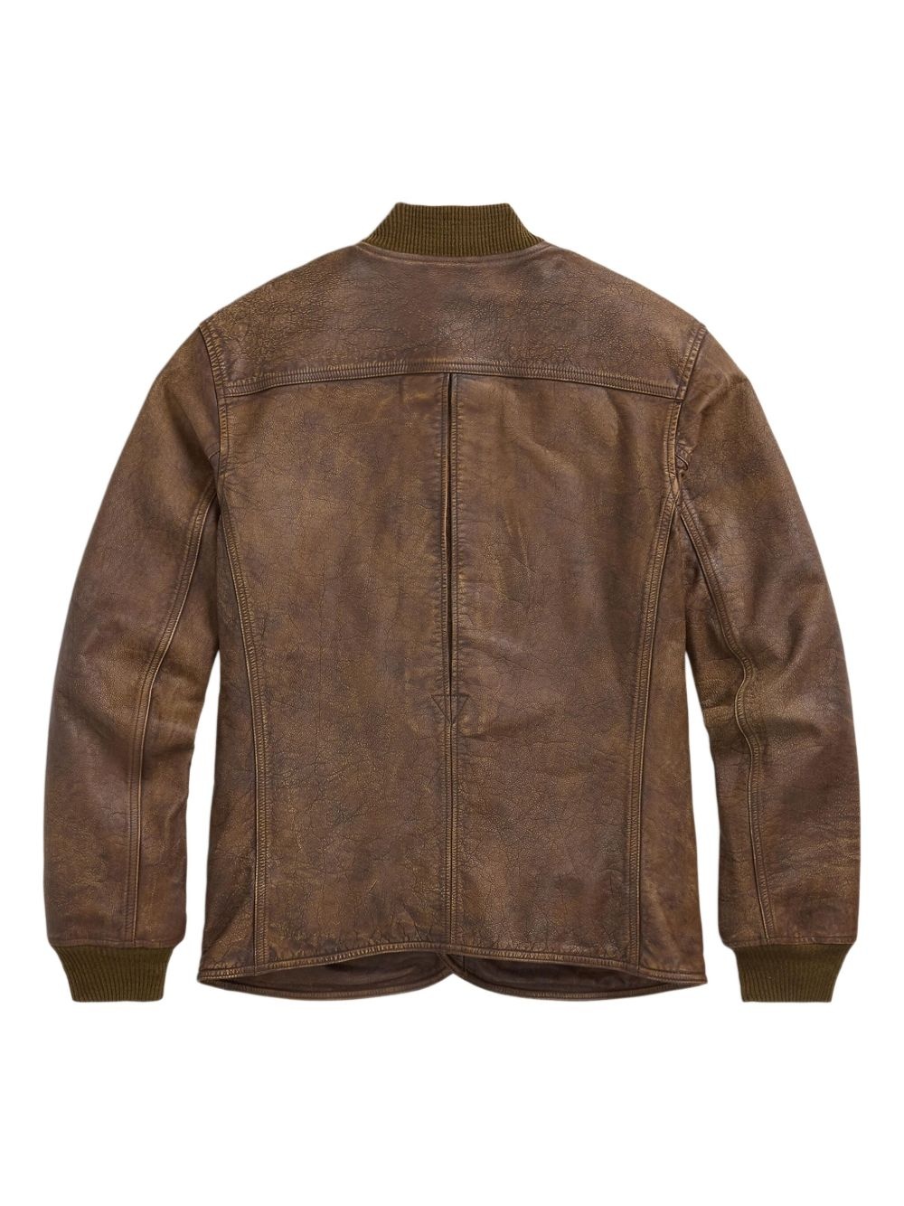 button-up leather jacket - 2
