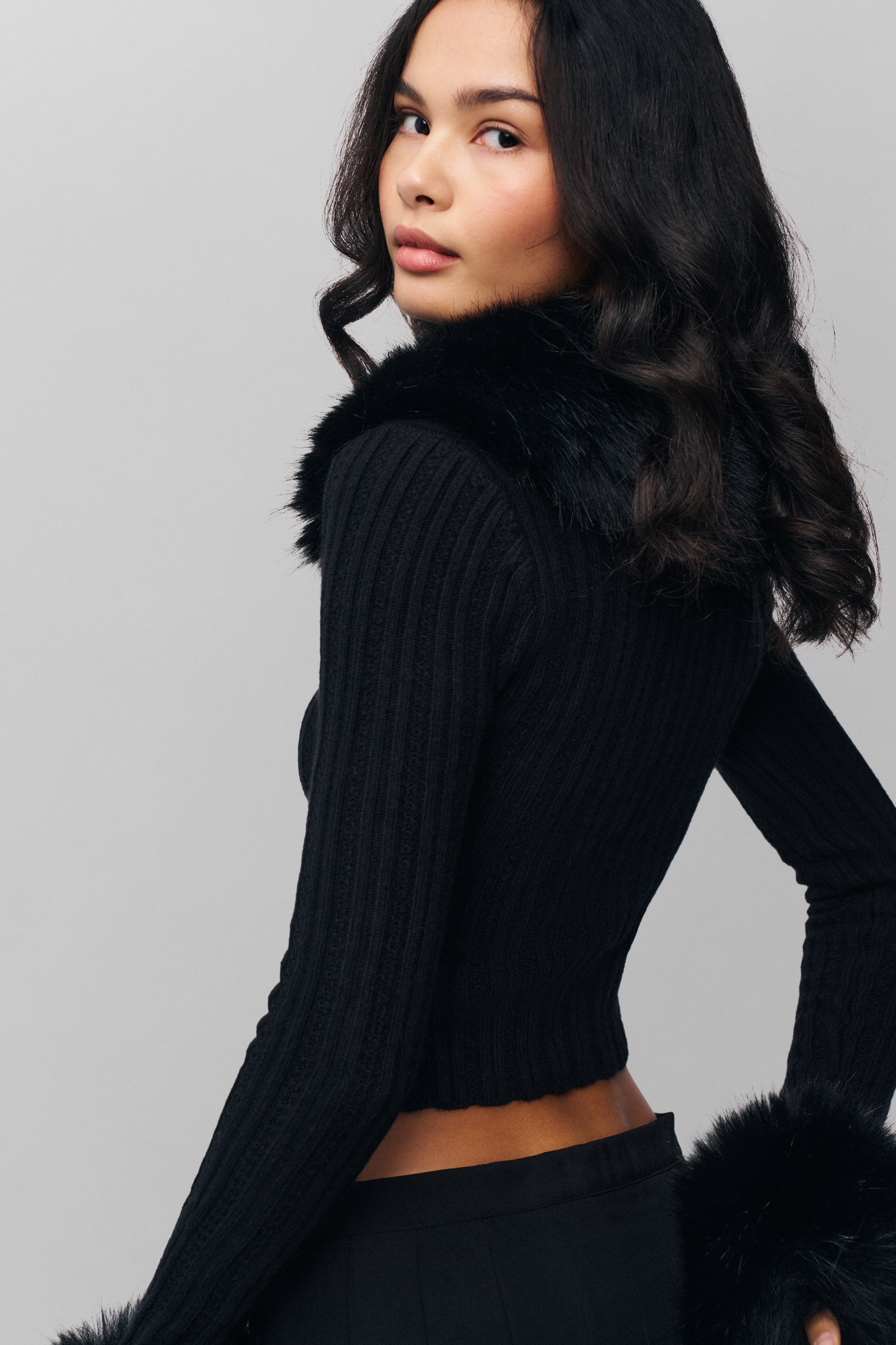 HEART POINTELLE KNIT CARDIGAN - 6