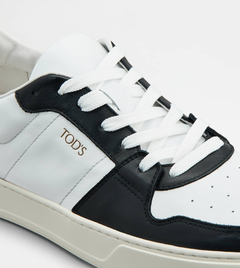 SNEAKERS IN LEATHER - WHITE, BLACK 5