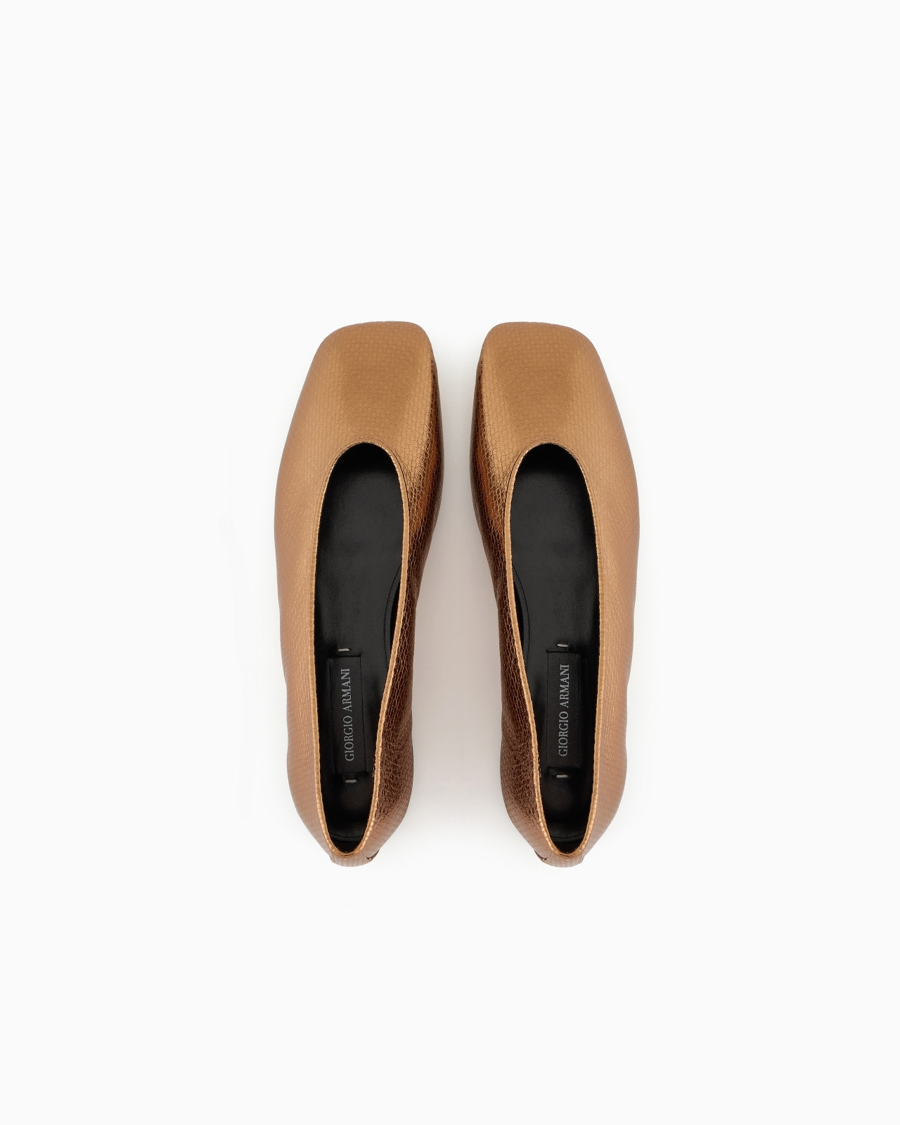 GIORGIO ARMANI X 10 CORSO COMO LAMÉ LEATHER BALLERINAS - 3
