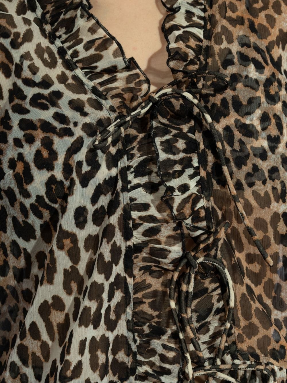 leopard print blouse - 5