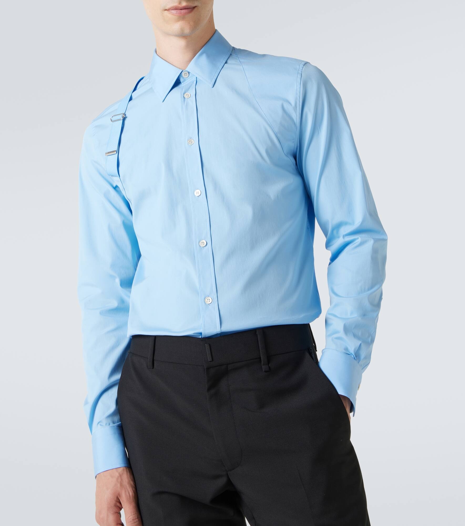 Cotton-blend poplin shirt - 5