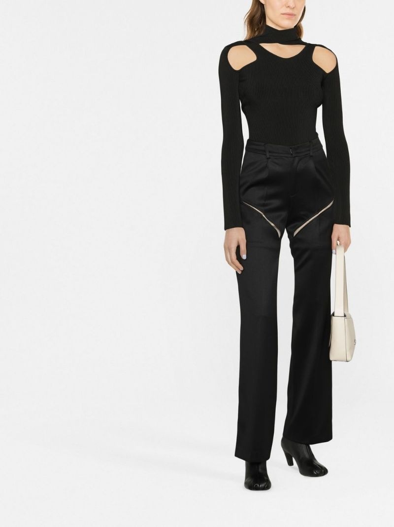 mesh-panel suit trousers - 2