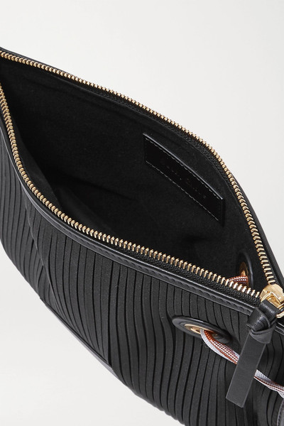 See by Chloé Beth leather-trimmed pleated satin cosmetics case outlook