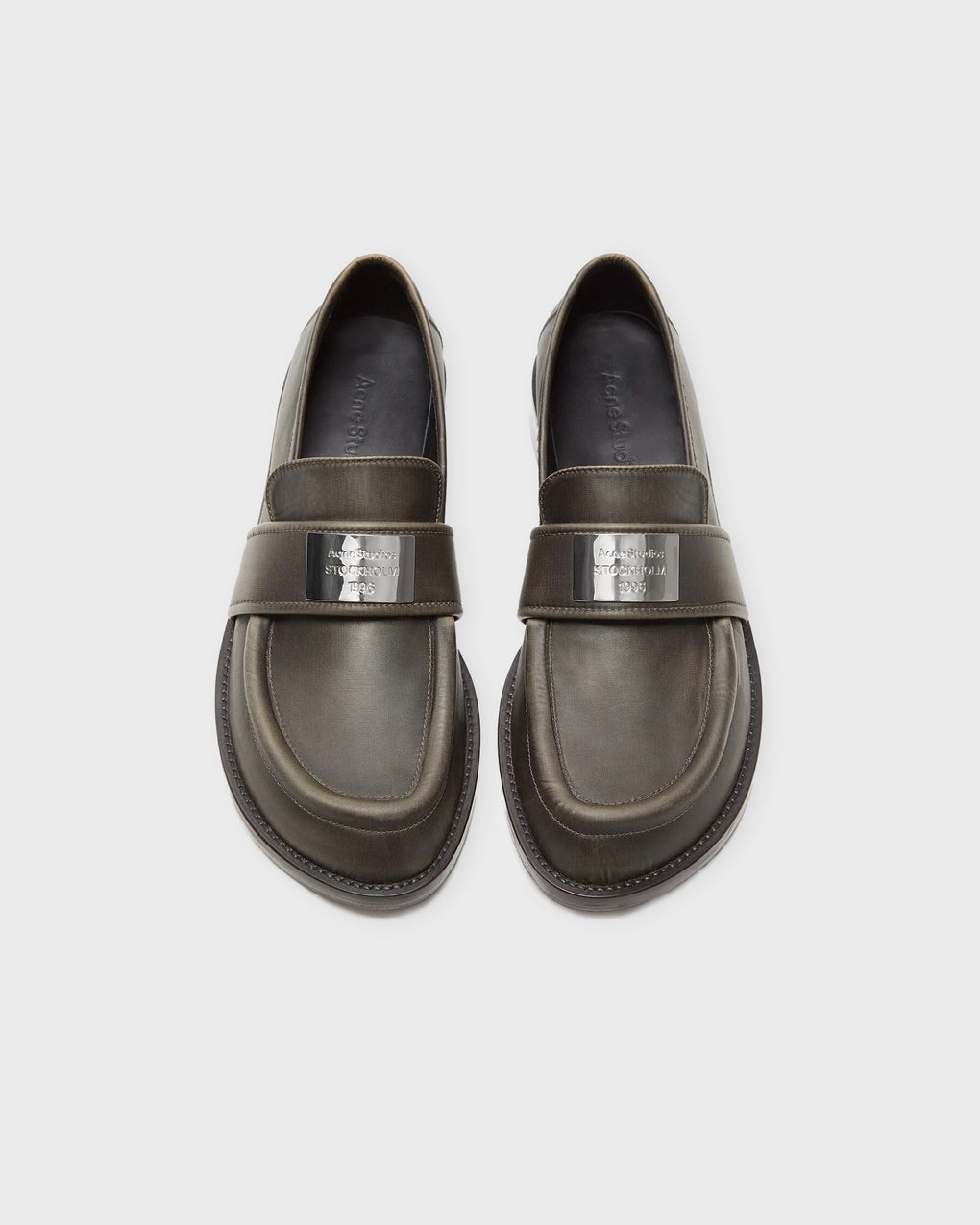 Loafers Logo Leather Brown - 3