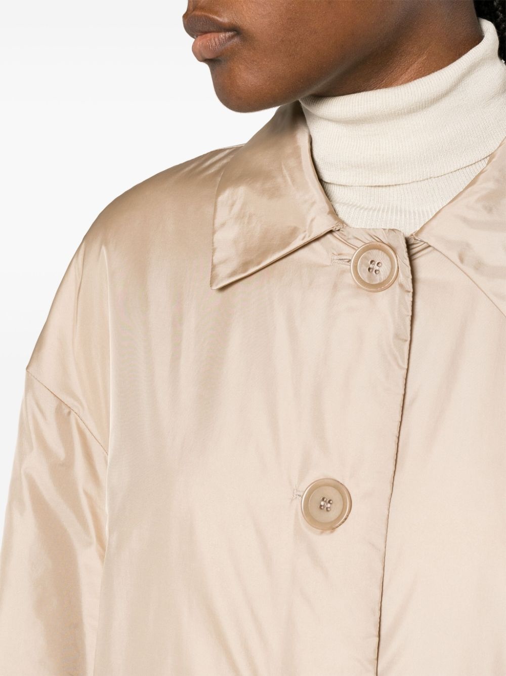 buttoned-up padded trench coat - 8