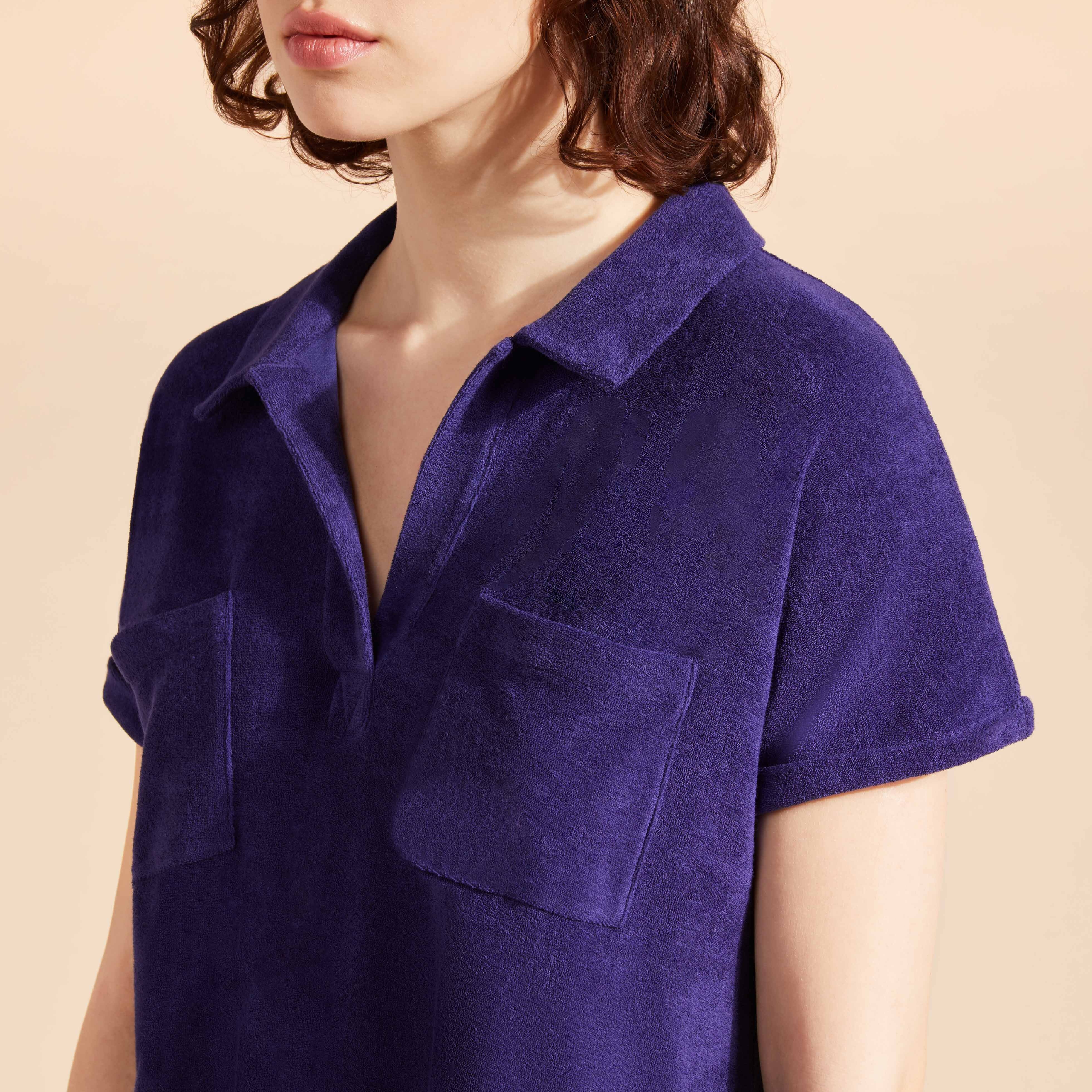 Women Terry Polo Dress Solid - 5