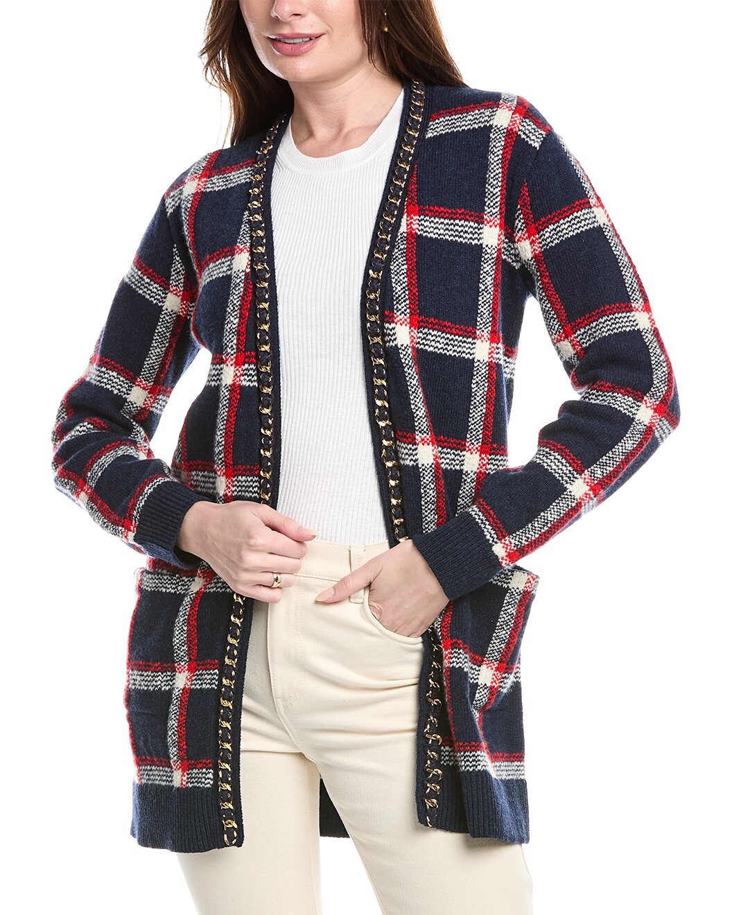 Carolina Herrera V-Neck Wool Cardigan - 1